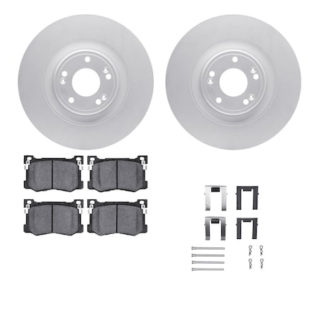 Dynamic Friction Co DFC GEOSPEC Coated Rotors with 5000 Brake Pads - Ceramic and Hardware 4512-03146
