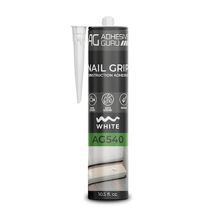 Adhesive Guru AG540 Nail Grip Construction Adhesive, Waterproof, Paintable, Indoor/Outdoor, 10.5 fl oz adgr_NailGr_AG540_1pk