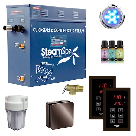 Steamspa Royal Series 9KW Steam Generator w/ Continuous Steam, Dual Touchpads, AutoDrain in Oil Rubbed Bronze RYTS900OB-A