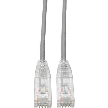 Eaton Tripp Lite Series Cat6 Gigabit Snagless Slim UTP Ethernet Cable RJ45 M/M, PoE, Gray, 1 ft. N201-S01-GY