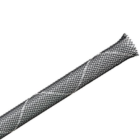 Hellerman Tyton Braided Sleeving, Expandable, Flame Retardant, 0.125" Dia, PET, Black, 1000 ft/bulk reel 170-03089