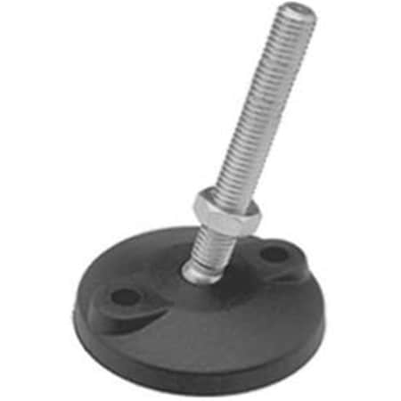 J.W. Winco Leveling Mount with Lag Bolt Holes, 0.5-13 x 4 in. Stud, 1.97 in. Base Dia., 5.375 in. - 4000 lbs B831775