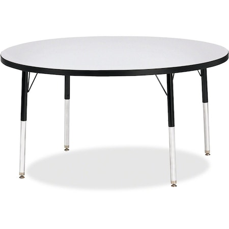 Jonti-Craft Berries Round Activity Table, 48 in. Diameter, A-height, Freckled Gray/Black/Black 6433JCA180