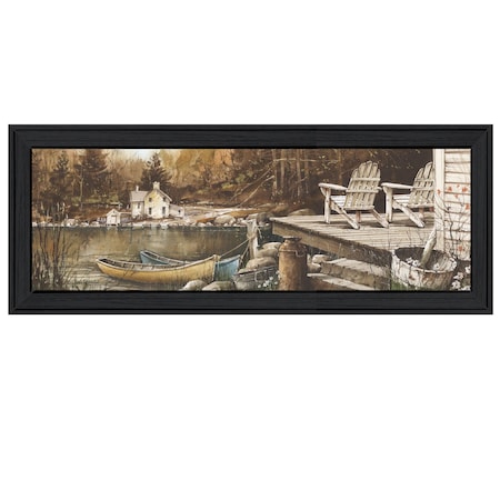 Homeroots Lounging Black Framed Print Wall Art 404946