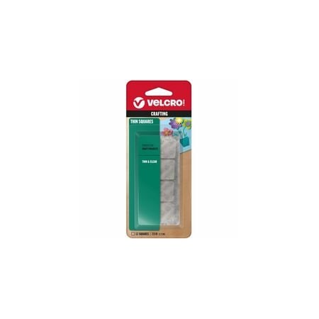 Velcro Brand Sticky-Back Fasteners, Removable Adhesive, 0.88" x 0.88", Clear, 12PK 91330