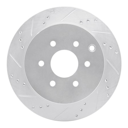 Dynamic Friction Co DFC Brake Rotor - Drilled and Slotted - Silver 631-67093L
