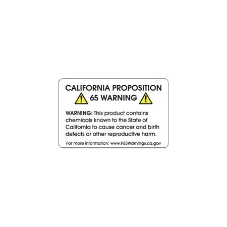 Bubblefast 2 3/8 x 1 1/2'' - Full Generic Warning Prop 65 Labels BFDL4515