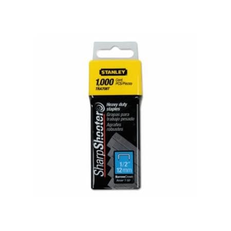 Stanley Heavy-Duty Staple, 1/2 in L, Steel, Silver 680-TRA708T