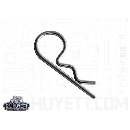 Huyett Bridge Pin, Zn Plt Spg Stl, .030 Wire Dia x .594 L x .180 In Eye Dia x Fits 1/8 to 3/16 Shft BP-2101