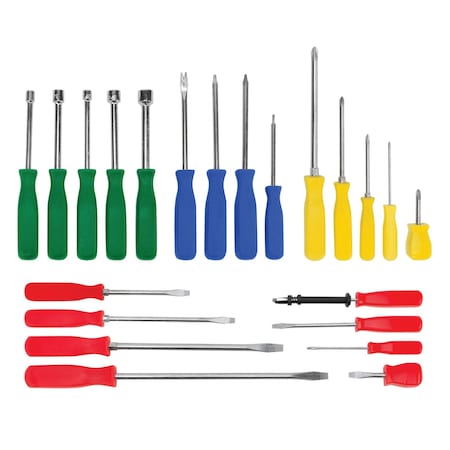 Performance Tool 22 pc. Screwdriver Set, Magnetic Tips, Phillips, Slotted, Star W80022