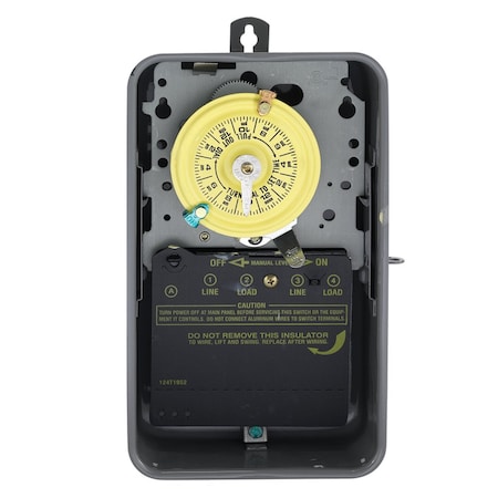 Intermatic 24-Hour Mechanical Time Switch, 120 VAC, 60Hz, DPST, Indoor/Outdoor Metal Enclosure, 1 Hour Interval T103R