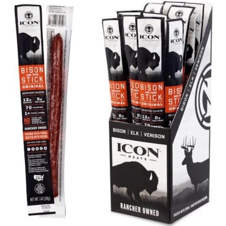 Icon Meats Bison & Pork Original Sticks 1 oz Pouch 74059