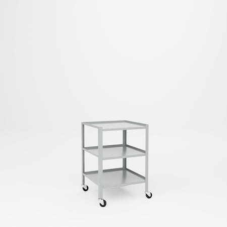 Pucel Three Shelf Utility Table, 23 in W x 24 in D x 31 in H, Black TU-2324-3-C3