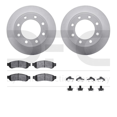 Dynamic Friction Co DFC GEOSPEC Coated Rotor- Heavy Duty Brake Pad includes Hardware 4412-54056