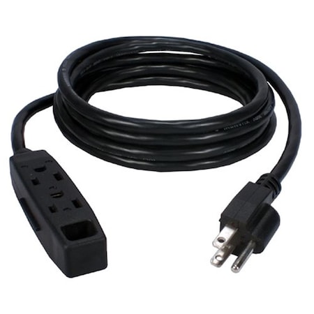Qvs 3-Outlet 3-Prong 25 ft. Power Extension Cord PC3PX-25