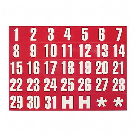 Magna Visual 1-31 White/Red Calendar Dates FH-33