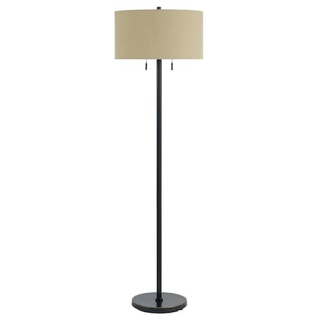 Homeroots 59" Bronze Two Light Traditional Shaped Floor Lamp With Brown Rectangular Shade 526261