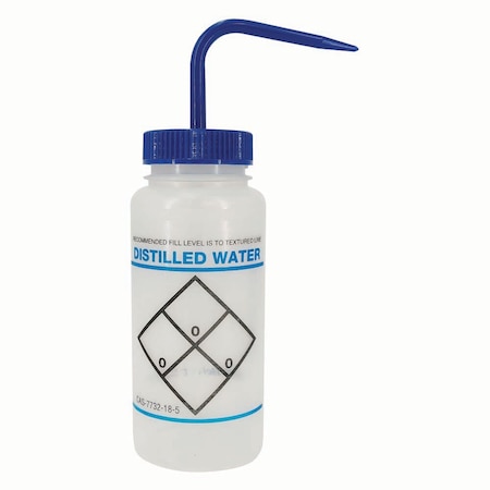 Jorgensen Laboratories "Distilled Water", Labeled Wash Bottle, 500mL (16 oz) J0817B