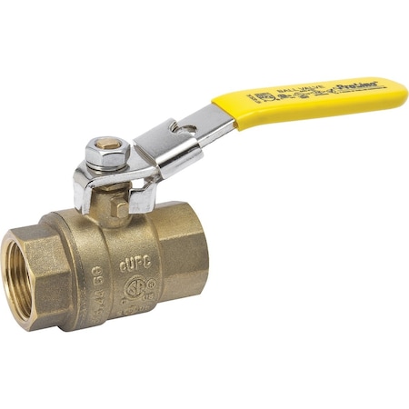 Proline Series ProLine 1/2'' FIP x 1/2'' FIP Brass Locking Ball Valve 107-823LNL