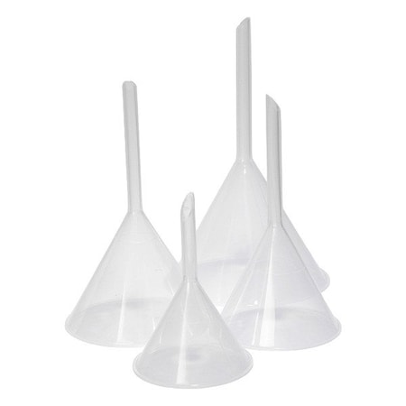 Zoro Select Lab Funnels, Polypropylene, Colorless, PK6 FSPP150