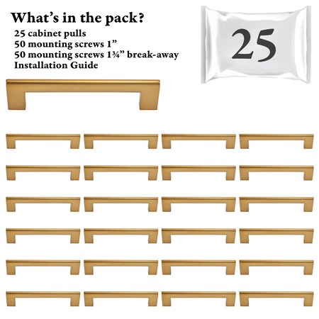 Designperfect 5 1/16'' Center-to-Center Bar Pull, 25PK DPA25S104CBZ