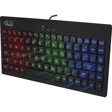 Adesso Publishing Adesso Slimtouch 110 - 3-Color Illuminated Mini Keyboard AKB-110EB