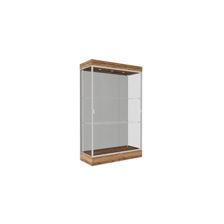 Ghent 76''H x 48''W x 20''D Edge Display Case 6'' Base w/ Harbor Back & Satin Frame 92LFHB-SN-PUO