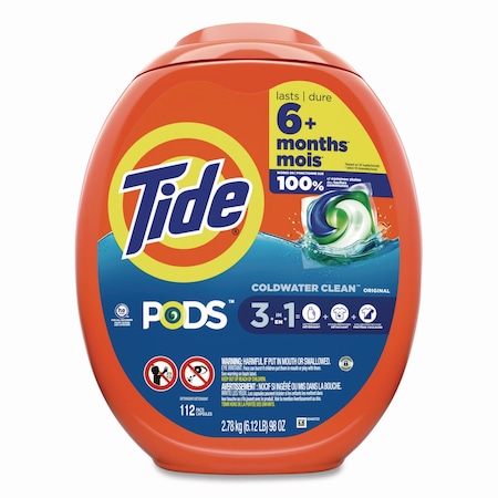 Tide PODS Laundry Detergent, Pods, Original, 112 Pods 03243