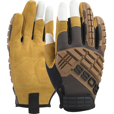 Boss Premium Pigskin Padded Leather Palm with Mesh Fabric Back and TPR Impact Protection 22751