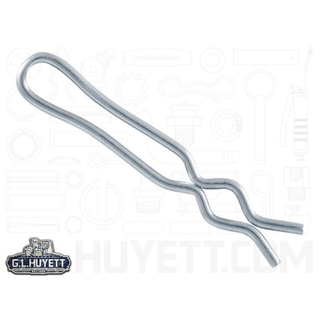Huyett Hair Pin, Zinc Plated Spring Steel, 0.047 in Wire Dia x 1.312 in Length BPXZ-408