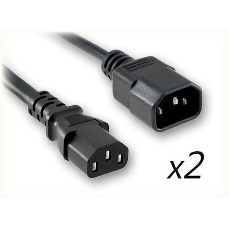 Quail Electronics 10' 16/3 SJT B N Y C14 TO C13X2 0200.120