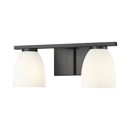 Z-Lite Naya 2-Light Vanity, 16 in W, Matte Black 7518-2V-MB