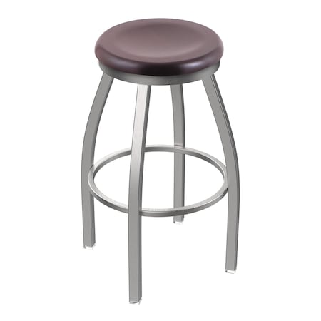 Holland Bar Stool Co 802 Misha Stainless Steel 36in Swivel Bar Stool with Dark Cherry Maple Seat 80236SSDCMpl