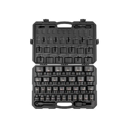 Tekton 3/4 Inch Drive Shallow 6-Point Socket Set with Case, 36-Piece (1/2 - 2-1/2 in.) SID93408