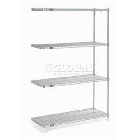 Nexel Add-On Poly-Z-Brite Wire Shelving, 42 x 18 x 54 in. 796212