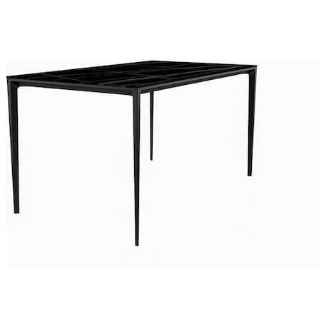 Leisuremod Rectangular 55.11 in W, 28.7 in L, Stone/Aluminum, Black/Gold ATBL-55BLG-S