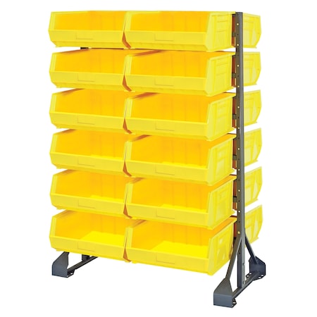 Quantum Storage Systems DOUBLE RAIL HANGING UNIT W/24 BINS QRU-12D-250-24YL