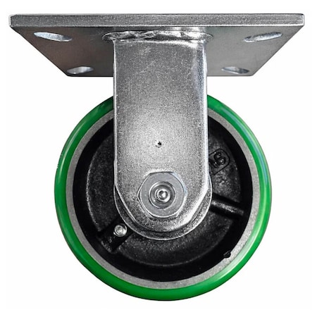 Hyw Products Heavy Duty Caster 6in x 3in Polyurethane on Cast Iron Wheel - Rigid 53-60R-A1-PC