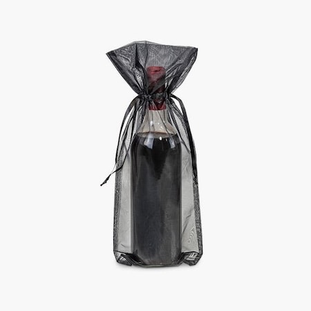 Nashville Wraps Black Sheer Organza Wine Bags, 6.5x15, 10PK B61545