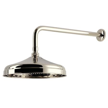 Kingston Brass 10" Round Raindrop Brass Shower Head with 17" Shower Arm, Polished Nickel K225K16