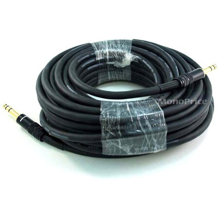 Monoprice 50ft Premier Series 1/4inch (TRS or Stereo Phono) Male to Male 16AWG Cable 4798