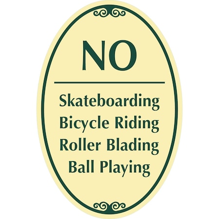 Lyle No ----- Skateboarding Bicycle Riding Roller Blading, 12x18, Non-Reflective, Tan G-2528-NA_12x18