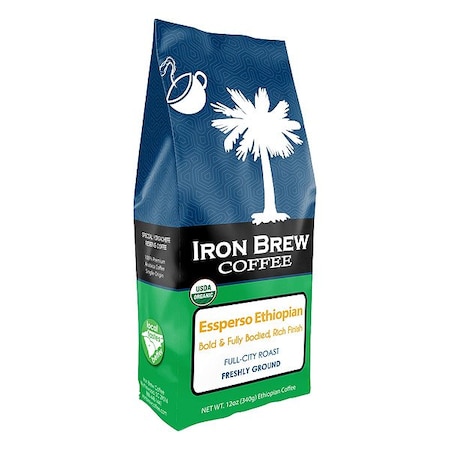 Iron Brew Coffee, Espresso Ethiopia, Bag, Caffeinated, Ground, 12.5 oz OEE12G