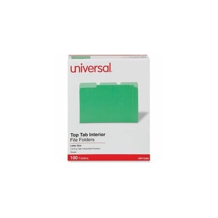 Universal File Folders, Green, 100PK UNV12302