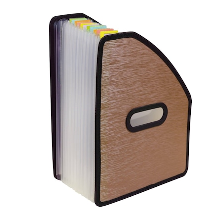C-Line Products 8-1/2" x 11" Blackened Bronze 13-Pocket Vertical Stand-Up Expanding File, 1/EA 53316