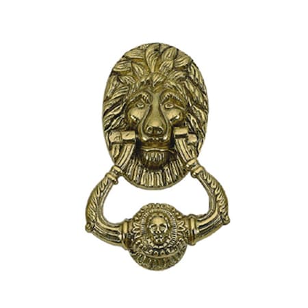 Brass Accents Lion Door Knocker 7.50 in. Polished Brass A07-K5000-605