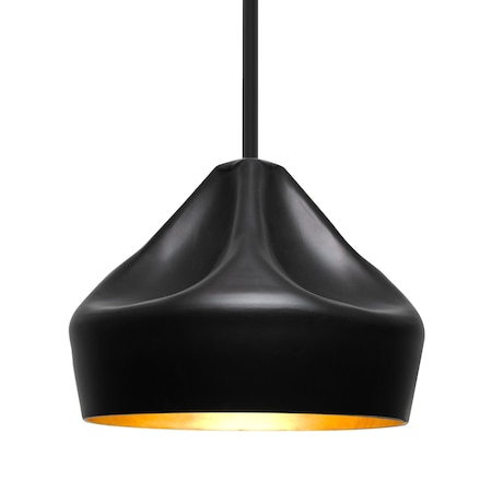Besa Lighting Besa Lotus Stem Pendant, Black, Black Finish, 1x 9W LED 1TT-LOTUS-LED-BK