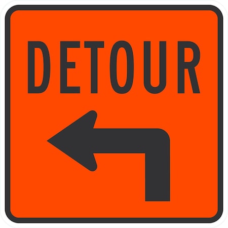 Lyle Detour (w/Left Arrow), 24x24, Non-Reflective, Orange G-13879-NA_24x24