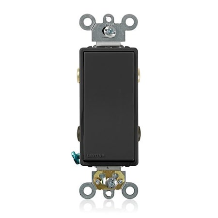 Leviton Wall Switch, 1 hp, Rocker, 20 A, Black 5624-2E