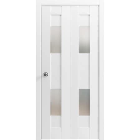 Vdomdoors Sliding Closet Bi-fold Doors White Solid Core Modern Interior SETE6222BF-WS-84 x 84 (2* 42x84)